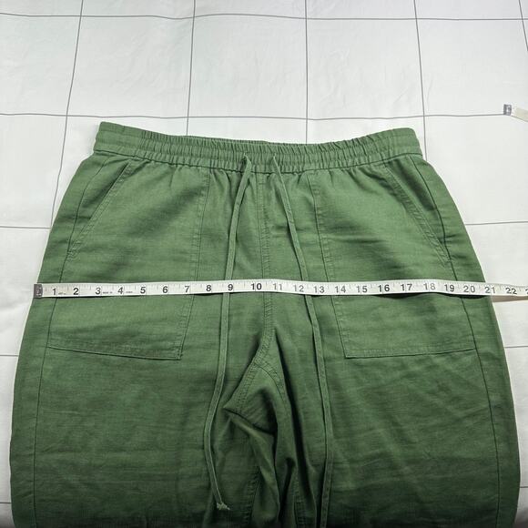 J. Crew Pants Womens Medium Green Seaside Linen Blend Casual Pockets Coastal - Picture 6 of 10